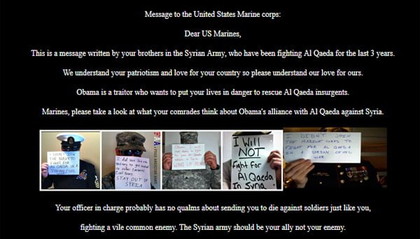 Сирийские хакеры обрушили сайт морской пехоты США