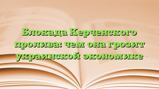 Блокада Керченского пролива: чем она грозит украинской экономике