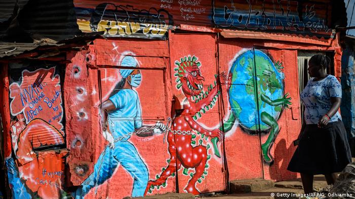 Граффити о коронавирусе в Кении